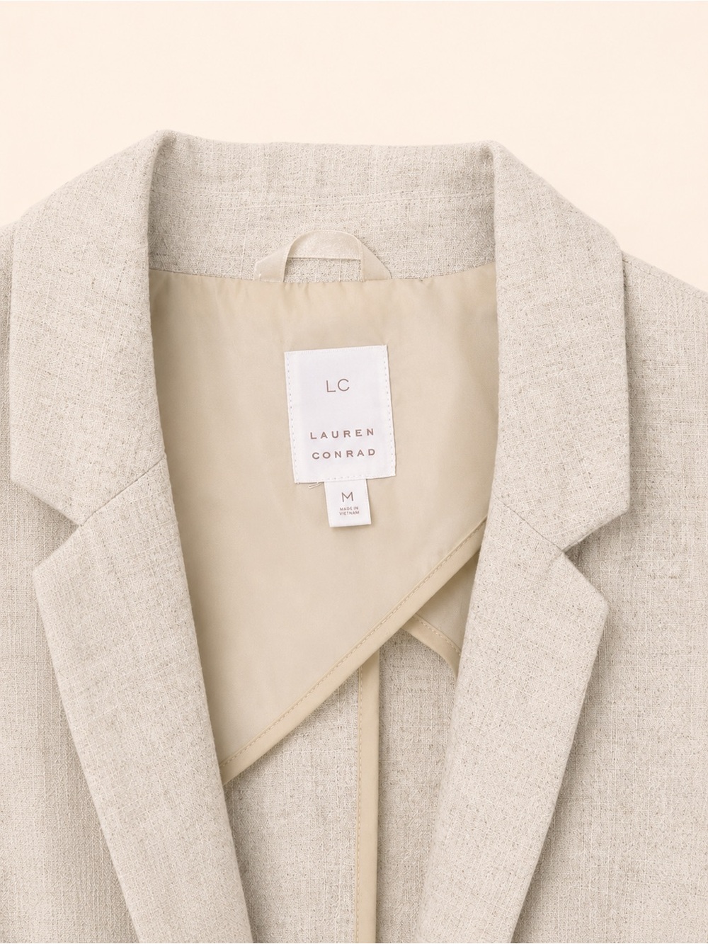 LC linen blend oatmeal color blazer size M - Picture 8 of 8